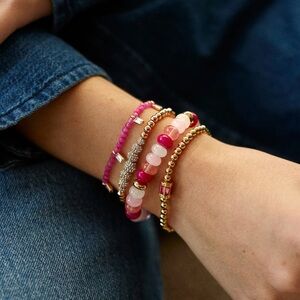 NWT Baublebar Marjorie Pink Beaded Bracelet